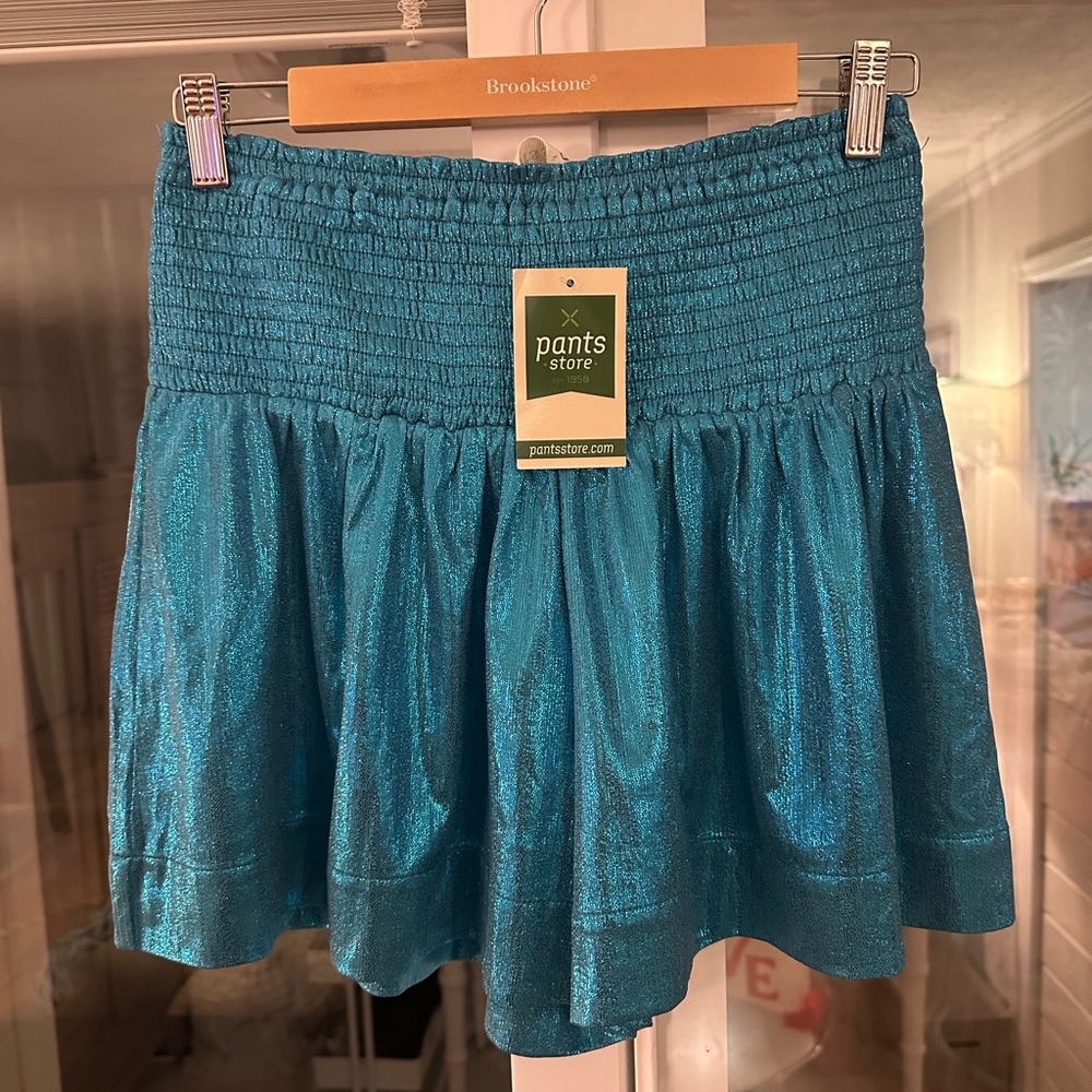 The Pants Store metallic teal shorts